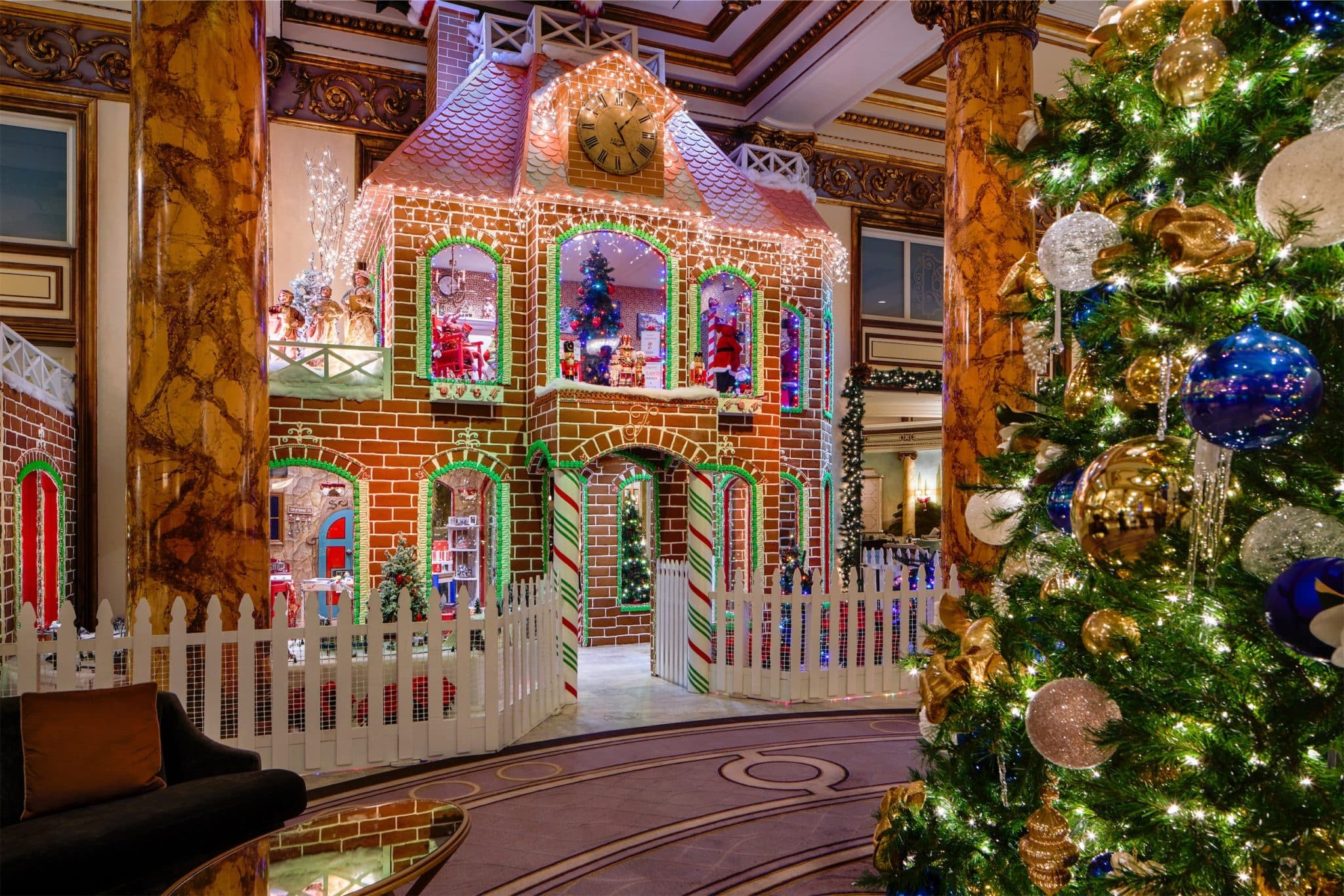 2-story gingerbread house at Fairmont Hotel.