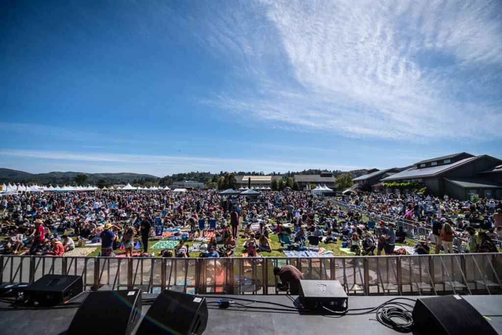 View of the audience from the stage at Mill Valley Music Festival