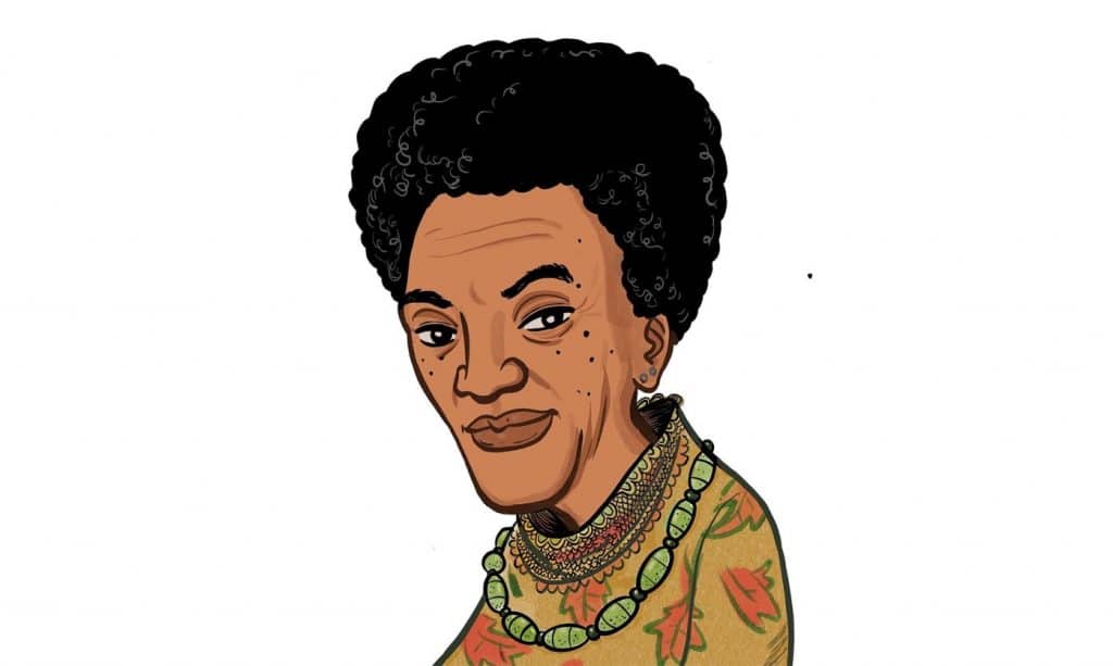 Artist Fred Nolan's comic-style portrait of Audre Lorde