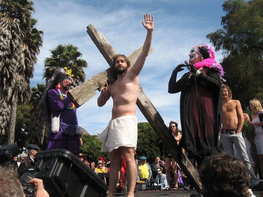 San Francisco's Hunky Jesus Contest at the Sisters' Easter celebration in Dolores Park.