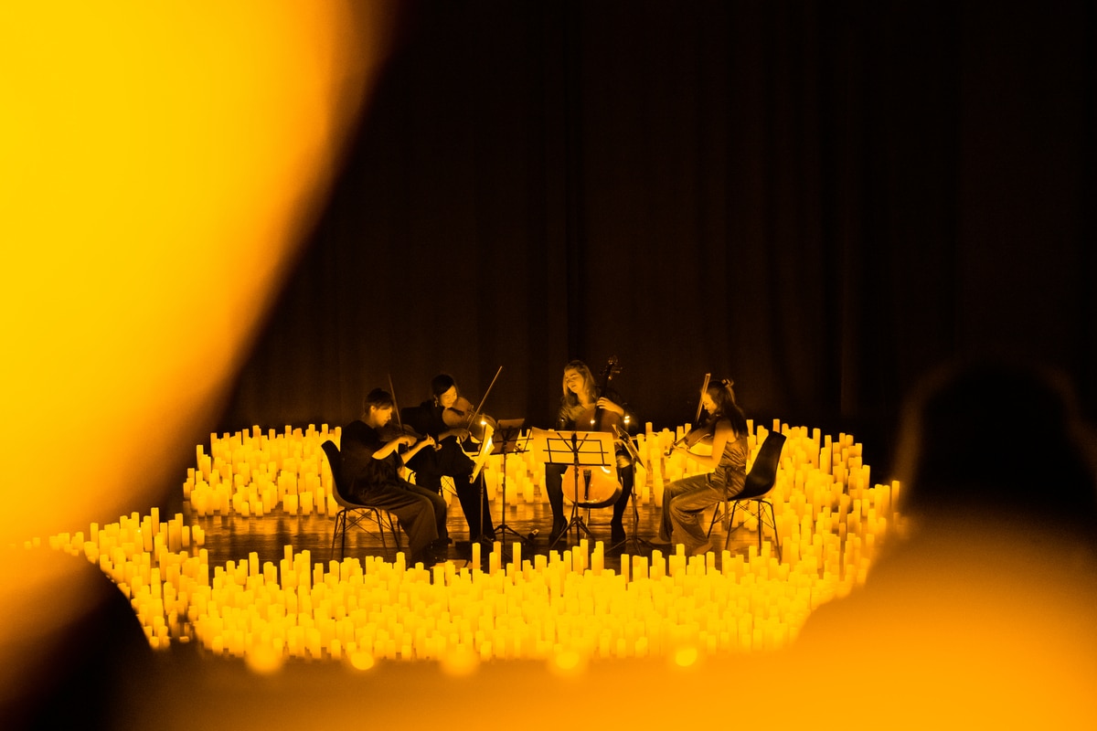musicians playing by candlelight