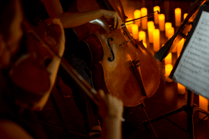 A musician plays a cello
