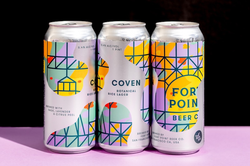 Coven beer cans from Fort Point Beer