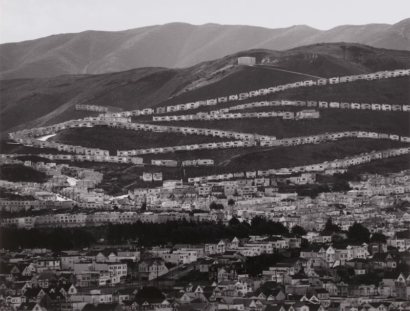 Ansel Adams photograph depicting Housing Development, San Bruno Mountains, San Francisco