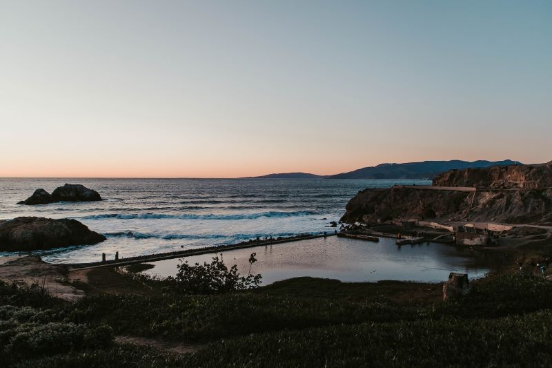 Sunset view from Sutro Baths at Lands End.