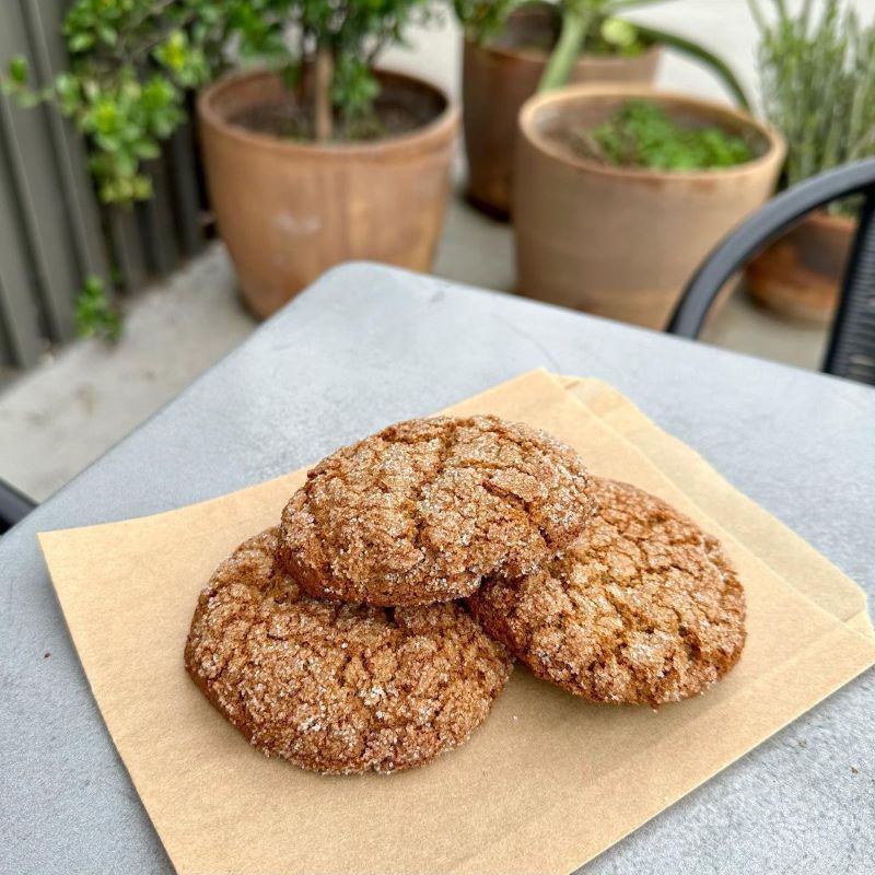 A stack of ginger molasses cookies coated in sugar.