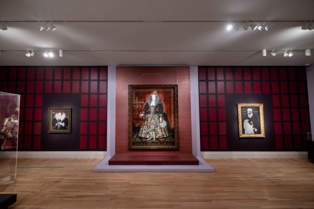 A portrait of Queen Elizabeth on display at The Tudors exhibition.