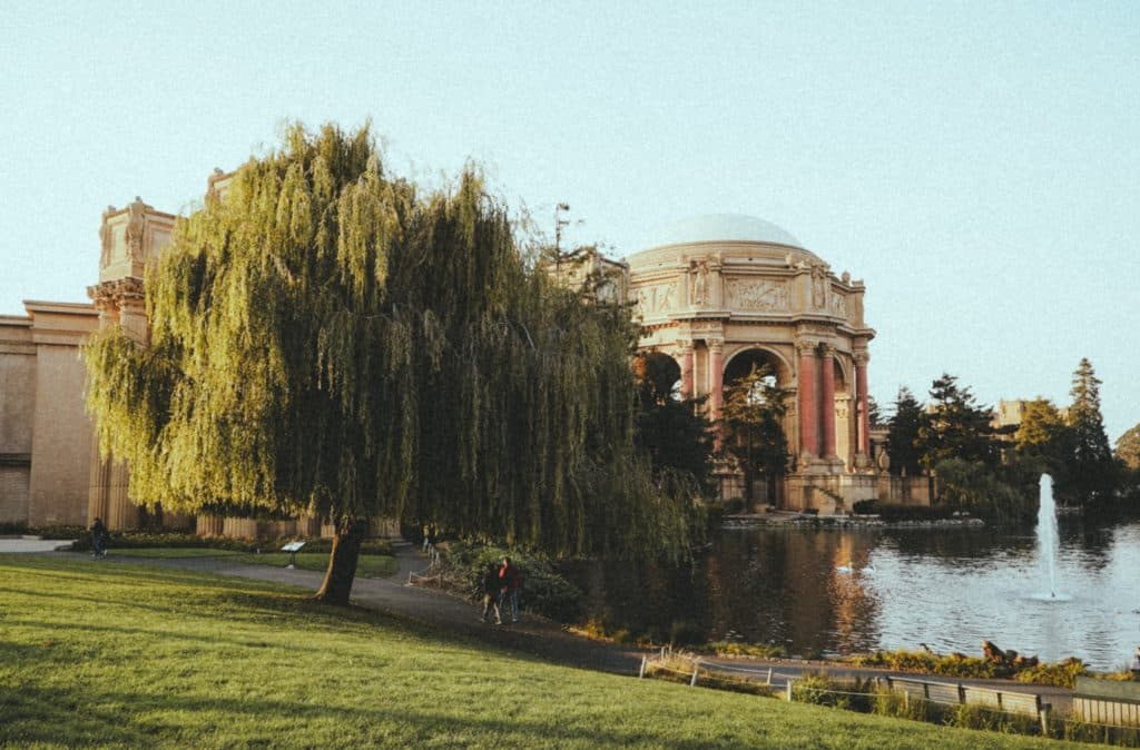 The palace of fine arts on a sunny day.