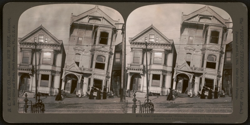 historic photos of leaning victorians
