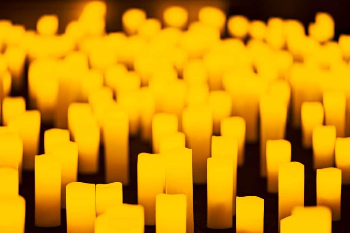 A close up of candles.