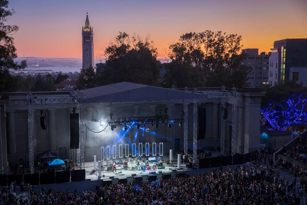 Lord Huron performs at The Greek Theatre at sunset.