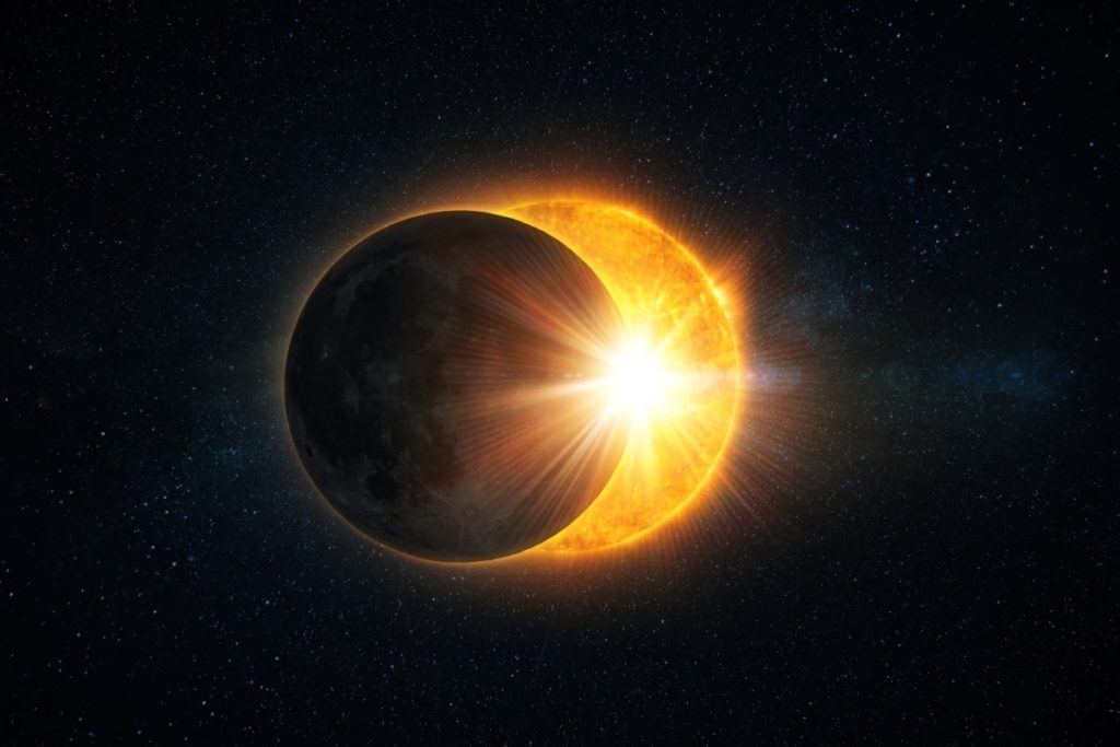 a close up of a solar eclipse
